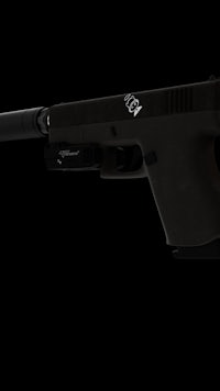 a black gun on a black background